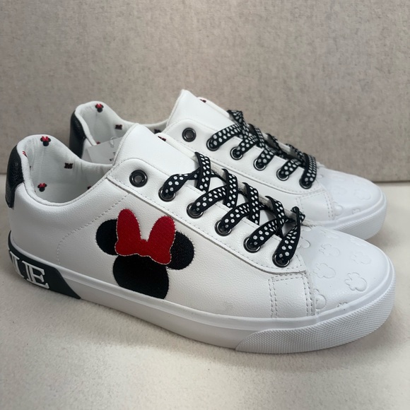 Ladies Disney Minnie Mouse Court Low Top Sneakers - Picture 1 of 8